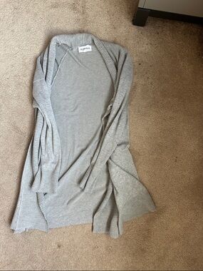 Olive and Oak Open-Front Knit Cardigan - Light Gray